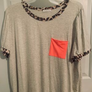 Chic Soul Leopard & Neon T Shirt